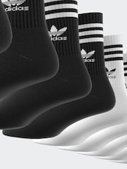 adidas Originals Black/White 3-Stripe Socks 10 Pack - Image 9 of 9