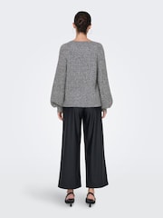 JDY Grey Long Sleeve Sparkle Knitted Jumper - Image 2 of 6