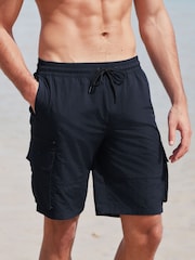 Black/Navy Blue Utility Swim Shorts 2 Pack - Image 10 of 19