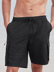 Black/Navy Blue Utility Swim Shorts 2 Pack - Image 2 of 19