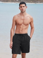 Black/Navy Blue Utility Swim Shorts 2 Pack - Image 4 of 19