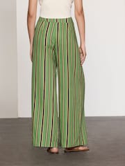 Grün gestreift - Hose mit Taillenband und weitem Bein - Bild 4 von 8