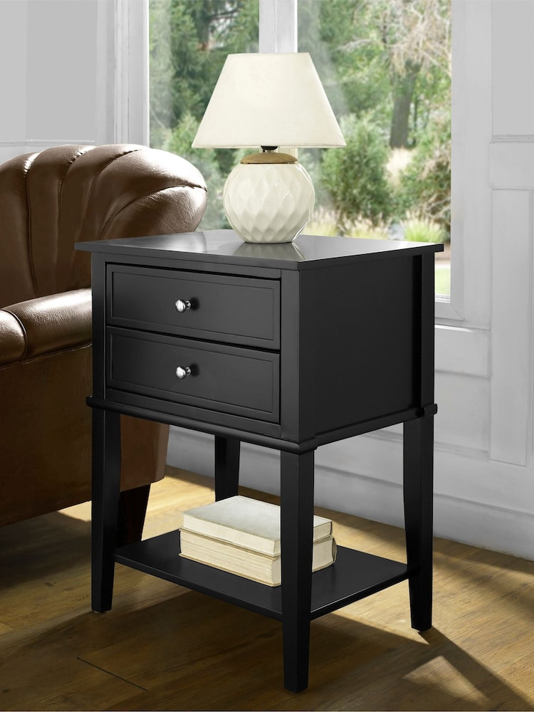Dorel Home Black Franklin Accent Table with 2 Drawers - Image 1 of 6