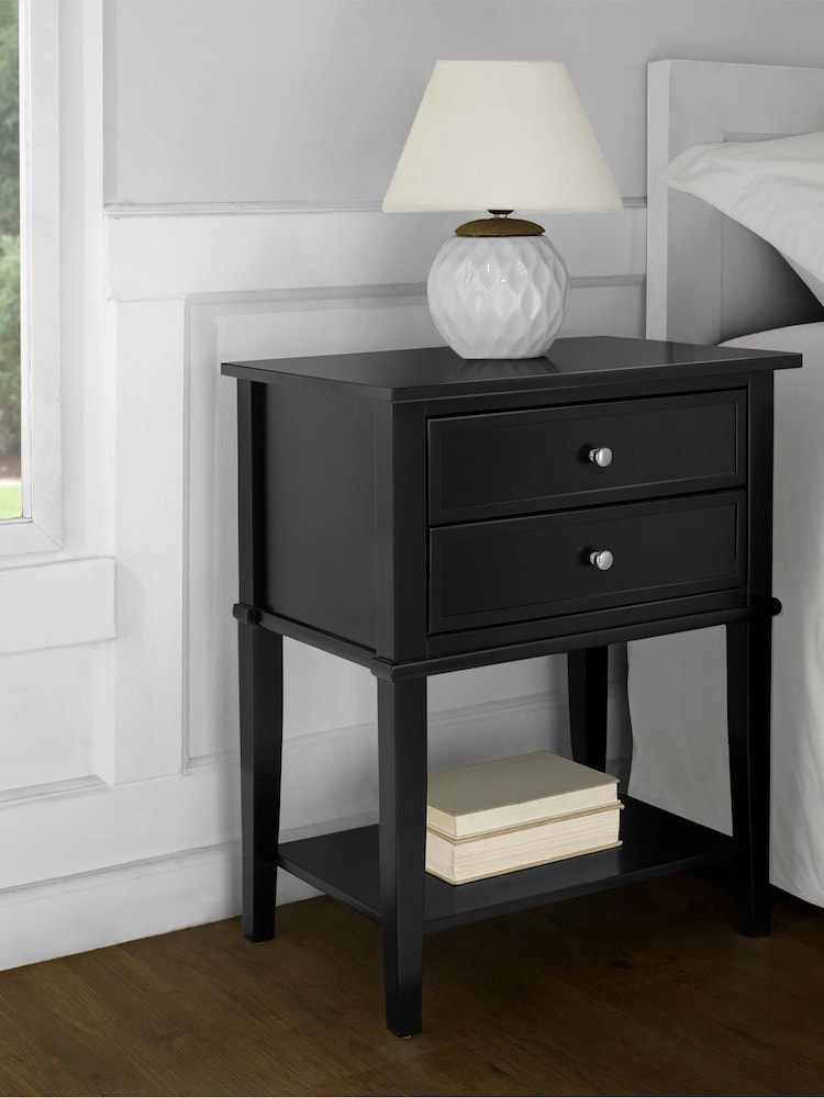 Dorel Home Black Franklin Accent Table with 2 Drawers - Image 2 of 6