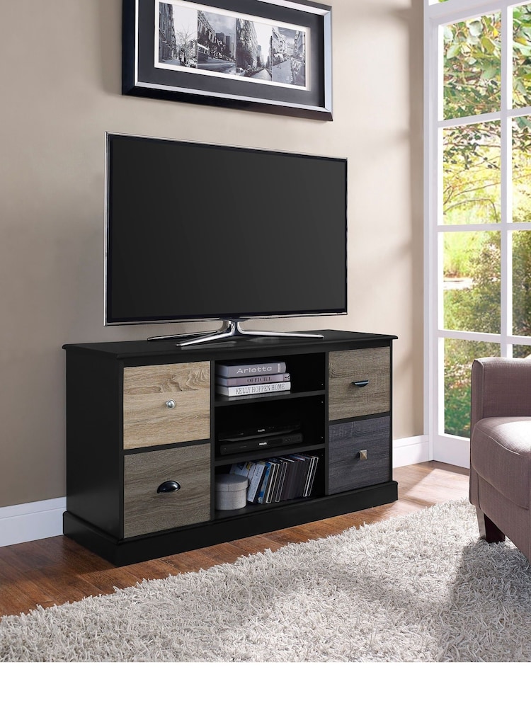 Dorel Home Black Mercer TV Unit Up to 50 Inch - Image 2 of 6