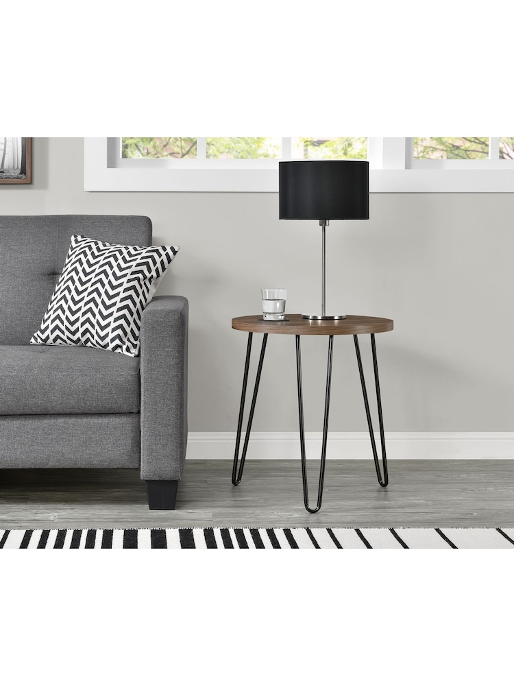 Dorel Home Walnut Owen Retro Round Side Table - Image 1 of 6
