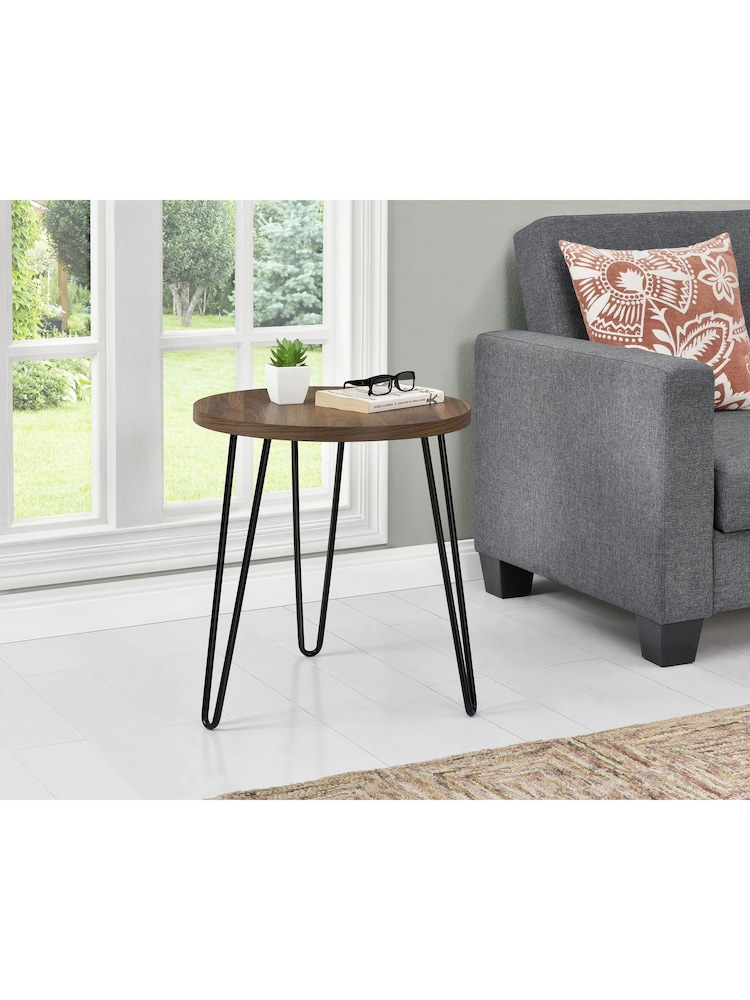 Dorel Home Walnut Owen Retro Round Side Table - Image 2 of 6