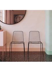 Dorel Home Black Caden Wire Dining Chair Set of 2 - Image 1 of 6