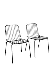 Dorel Home Black Caden Wire Dining Chair Set of 2 - Image 3 of 6