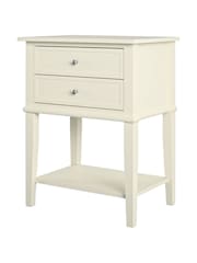 Dorel Home White Franklin Accent Table with 2 Drawers - Image 3 of 6