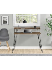 Dorel Home Walnut Haven Retro Office Desk with Riser - Image 1 of 6