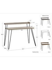 Dorel Home Walnut Haven Retro Office Desk with Riser - Image 6 of 6