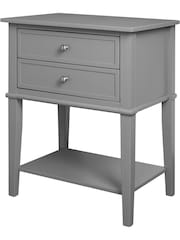 Dorel Home Grey Franklin Accent Table with 2 Drawers - Image 4 of 6