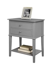 Dorel Home Grey Franklin Accent Table with 2 Drawers - Image 5 of 6