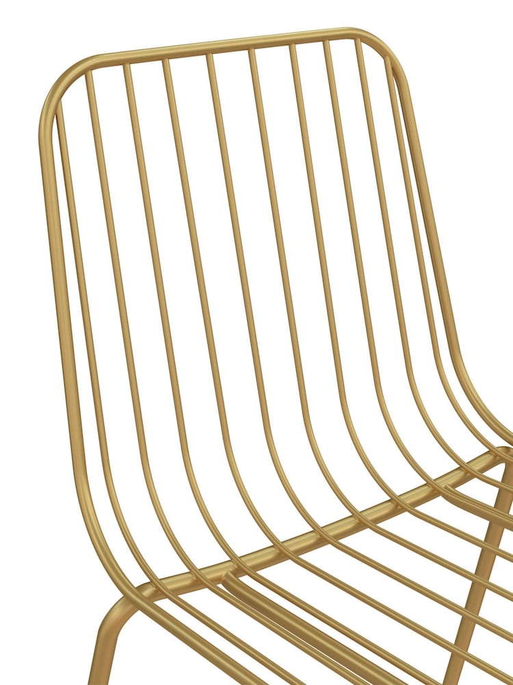 Dorel Home Gold Caden Wire Dining Chair Set of 2 - Image 6 of 6 Dorel Home Gold Caden Wire Dining Chair Set of 2 - Image 6 of 6