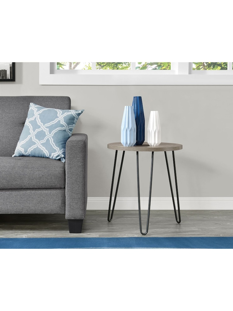 Dorel Home Grey Oak Owen Retro Round Side Table - Image 1 of 6 Dorel Home Grey Oak Owen Retro Round Side Table - Image 1 of 6