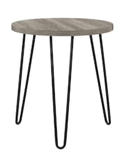Dorel Home Grey Oak Owen Retro Round Side Table - Image 3 of 6