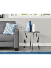 Dorel Home Grey Oak Owen Retro Round Side Table - Image 7 of 8