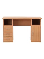 Alphason Beech Maryland Office Desk with Storage - Image 3 of 5