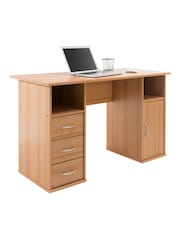 Alphason Beech Maryland Office Desk with Storage - Image 4 of 5