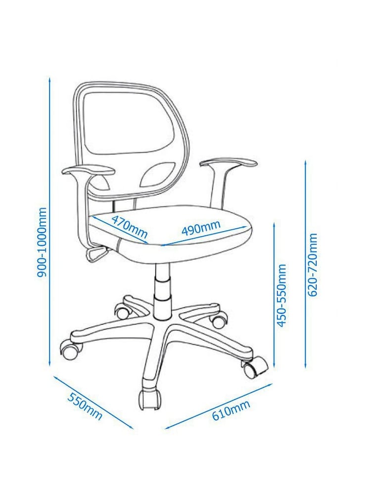 Alphason Black Medium Back Mesh Operators Office Chair Davis - Image 5 of 5