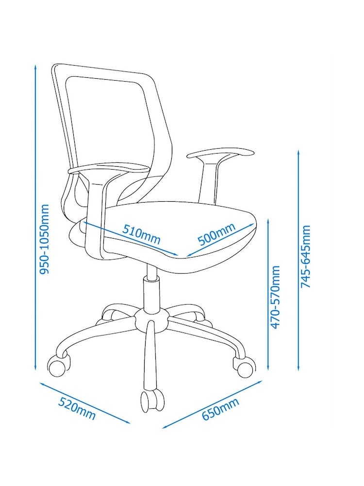 Alphason Purple Mesh Back Operator Office Chair - Image 4 of 4