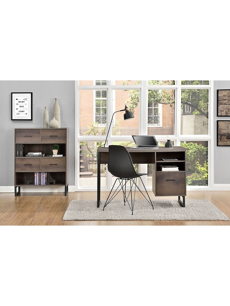 Dorel Home Medium Brown Candon Office Desk with Storage - Image 2 of 6