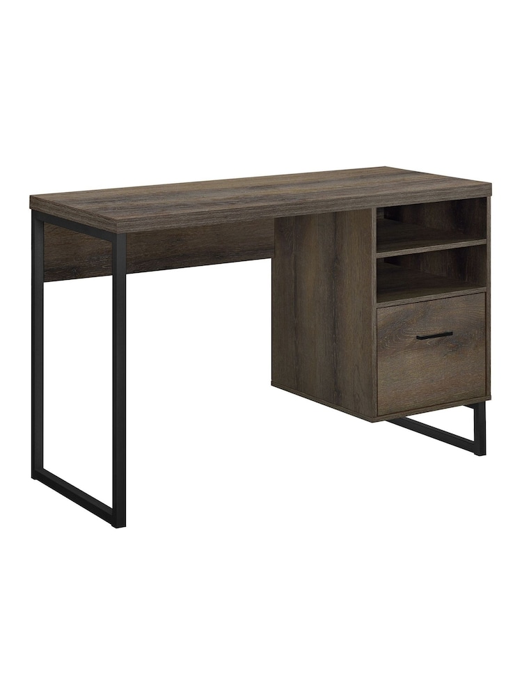 Dorel Home Medium Brown Candon Office Desk with Storage - Image 3 of 6