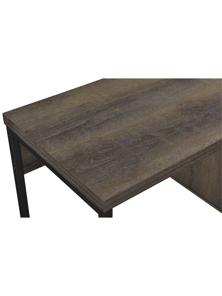 Dorel Home Medium Brown Candon Office Desk with Storage - Image 4 of 6