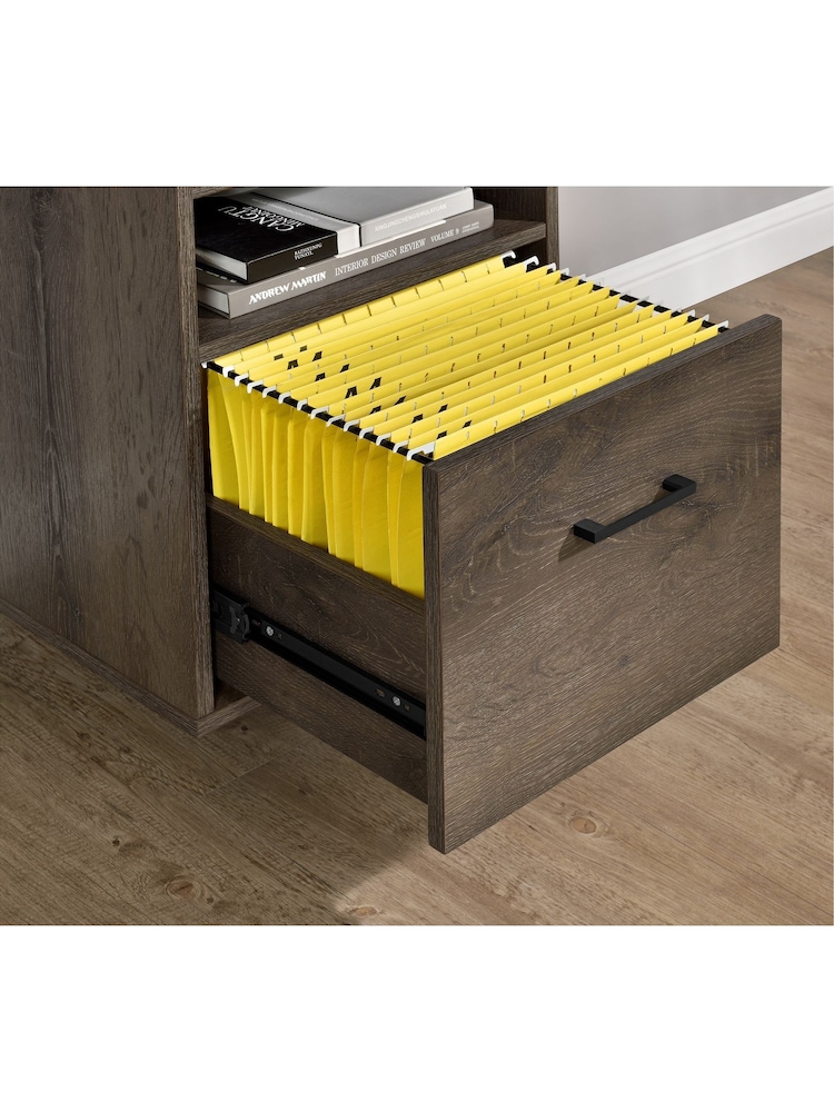 Dorel Home Medium Brown Candon Office Desk with Storage - Image 5 of 6