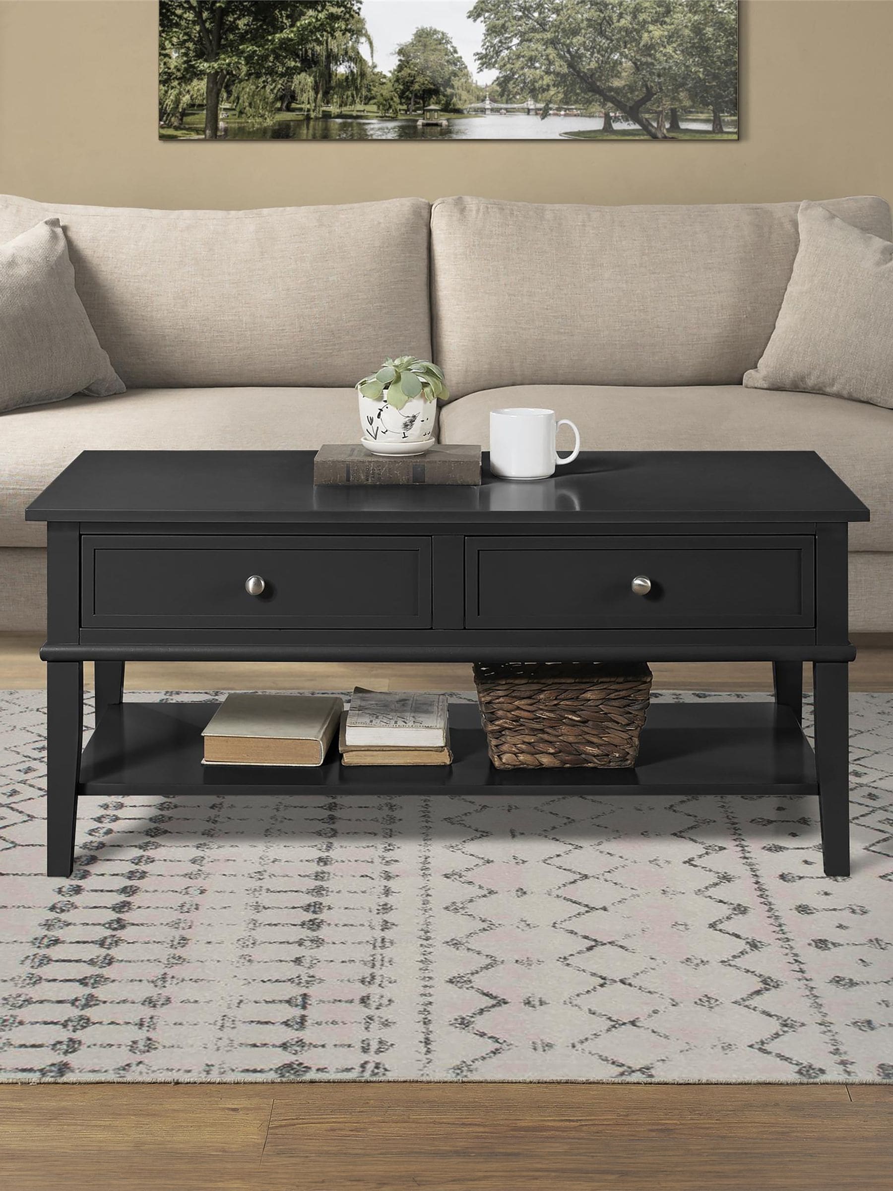 Dorel Coffee Table - 2 Drawer - Black - Image 4