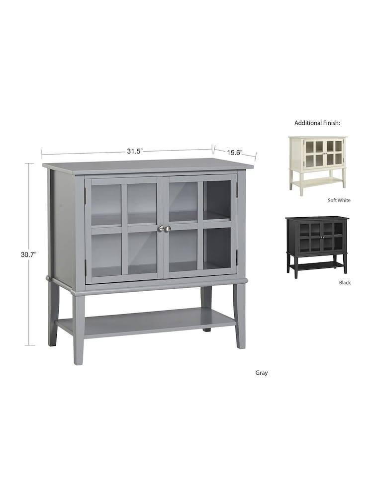 Dorel Home Grey Franklin 2 Door Storage Cabinet - Image 6 of 6