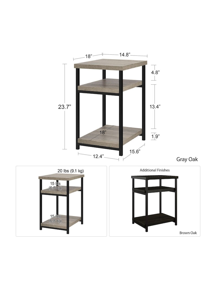 Dorel Home Grey Oak Elmwood Side Table - Image 6 of 6 Dorel Home Grey Oak Elmwood Side Table - Image 6 of 6