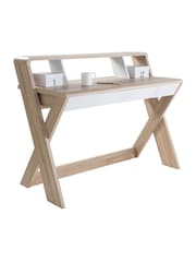 Alphason Light Oak Aspen Office Desk - Image 3 of 5