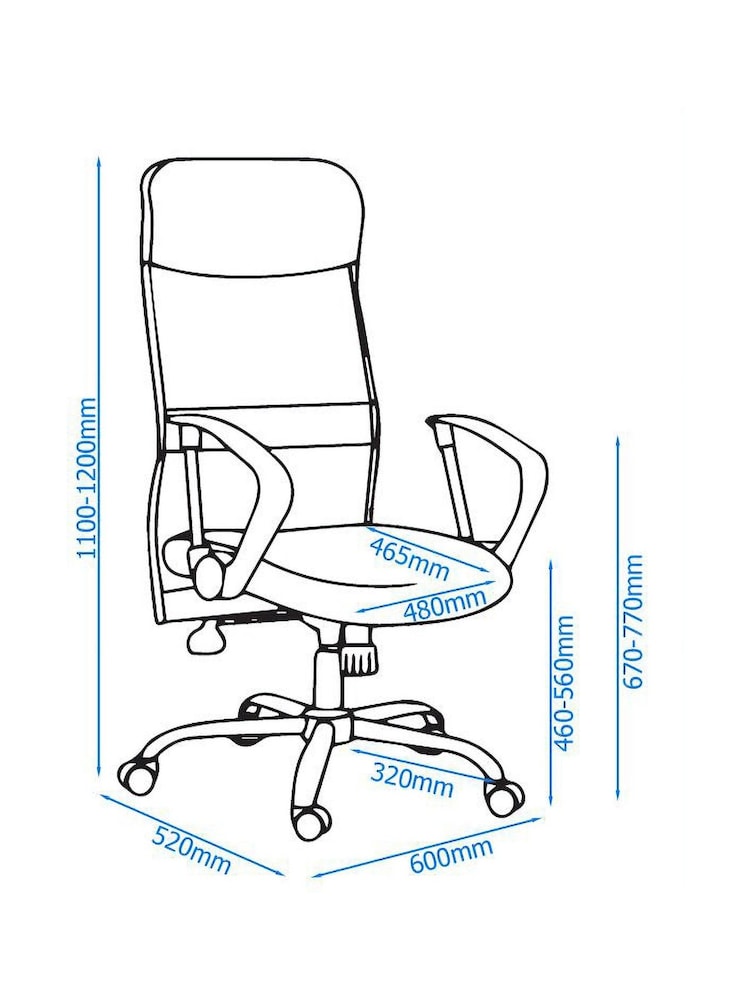 Alphason Black Orlando Mesh Office Chair - Image 5 of 5
