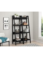 Dorel Home Black Lawrence 4 shelf Ladder Bookcase - Image 1 of 6