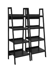 Dorel Home Black Lawrence 4 shelf Ladder Bookcase - Image 2 of 6
