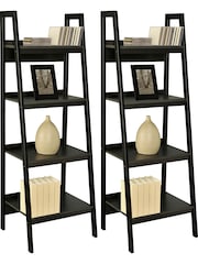 Dorel Home Black Lawrence 4 shelf Ladder Bookcase - Image 4 of 6