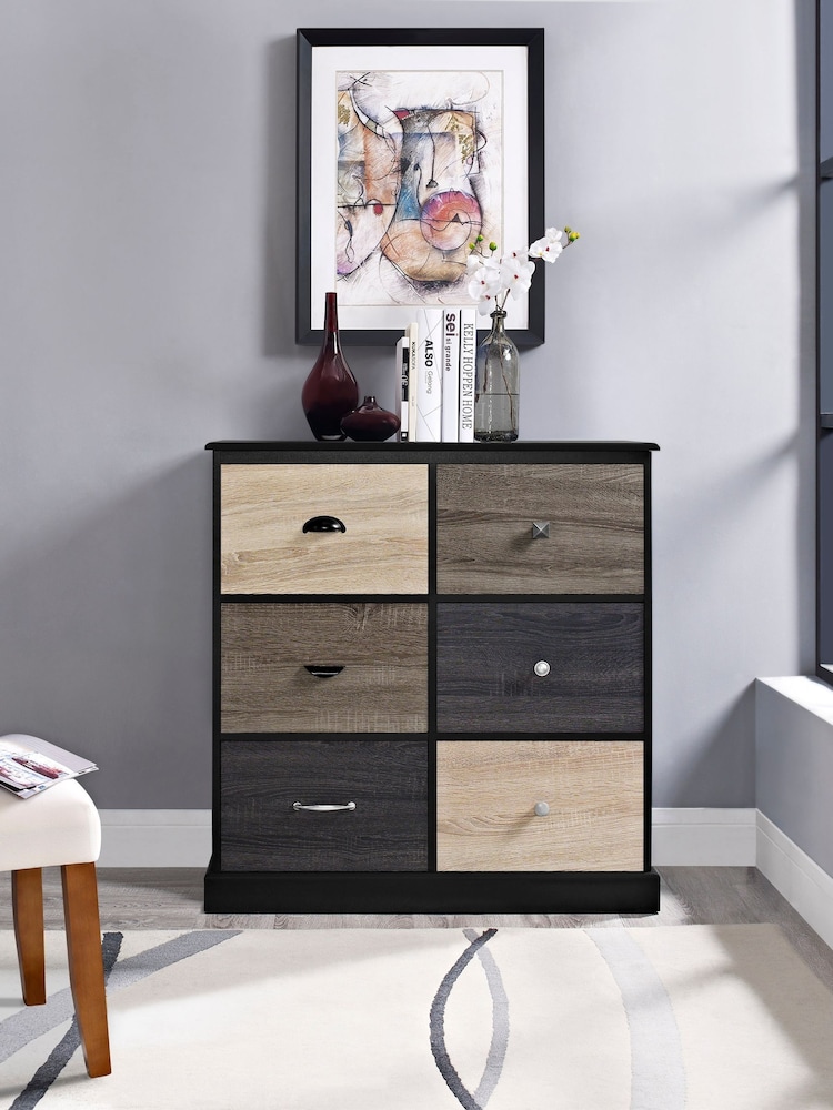 Dorel Home Black Mercer 6 Door Storage Cabinet - Image 1 of 6