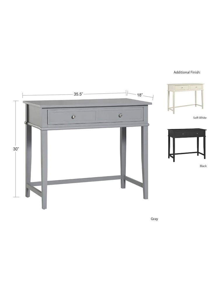 Dorel Home Black Franklin Office Desk with Storage - Image 6 of 6