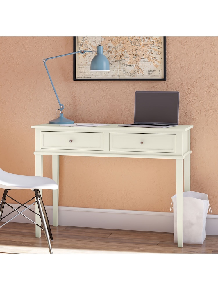 Dorel Home White Franklin Office Desk with Storage - Image 1 of 6
