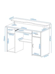 Alphason Beech White Office Desk with Storage - Image 4 of 7