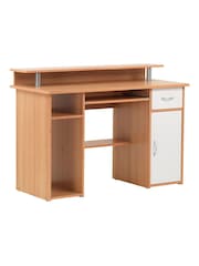 Alphason Beech White Office Desk with Storage - Image 7 of 7
