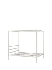Dorel Home White Modern Metal Canopy Bed - Image 2 of 14