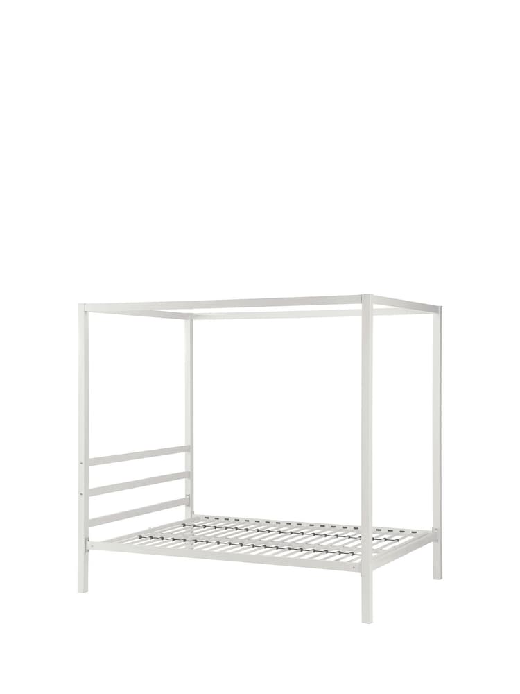 Dorel Home White Modern Metal Canopy Bed - Image 2 of 14
