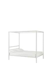 Dorel Home White Modern Metal Canopy Bed - Image 4 of 14