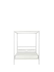 Dorel Home White Modern Metal Canopy Bed - Image 5 of 14