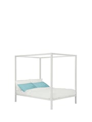 Dorel Home White Modern Metal Canopy Bed - Image 7 of 14