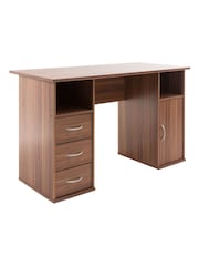 Alphason Walnut Maryland Office Desk with Storage - Image 2 of 3