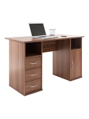 Alphason Walnut Maryland Office Desk with Storage - Image 3 of 3